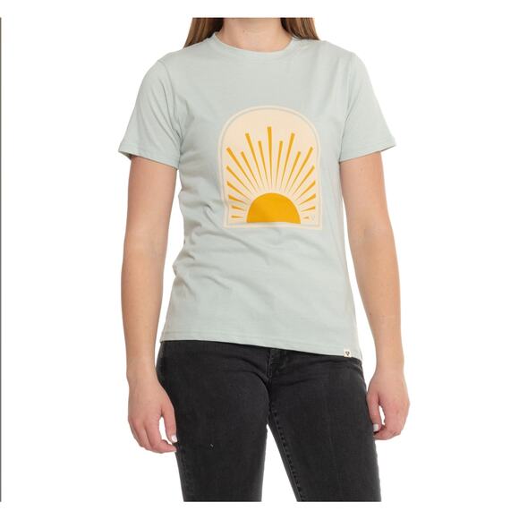 Liv Outdoor Rising Sun Graphic Flow T-shirt Sz Women's Large Cotton Tee NEW - Picture 2 of 10